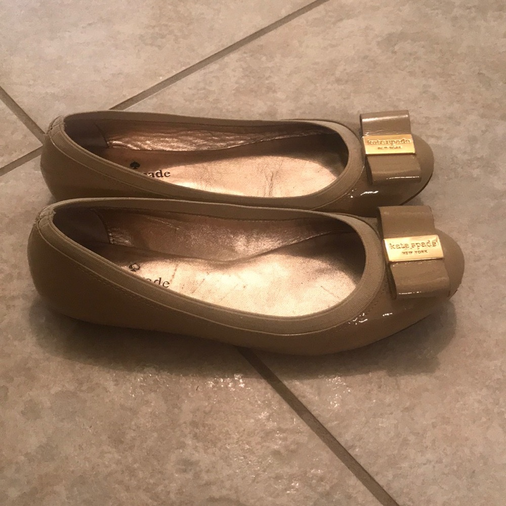 Kate Spade Tan Bow Flats